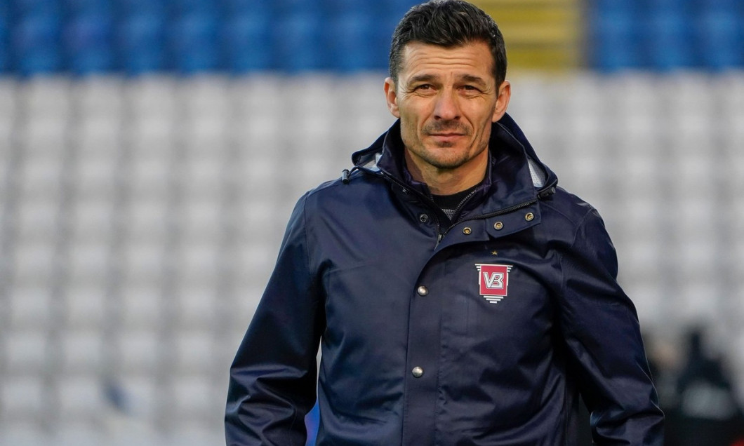 Odense, Denmark. 09th Apr, 2021. Head coach Constantin Galca of Vejle Boldklub seen during the 3F Superliga match between Odense Boldklub and Vejle Boldklub at Nature Energy Park in Odense. (Photo Credit: Gonzales Photo/Alamy Live News