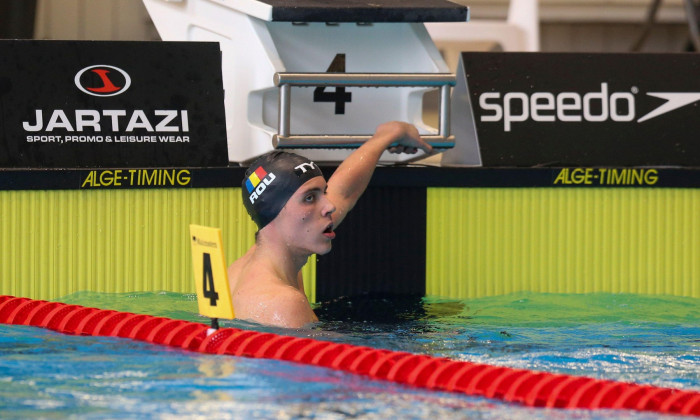 Roumenian Popovici David pictured during the second day of the 'Open Belgian Qualification Meet' swimming event, Sunday 04 April 2021 in Antwerp. Due