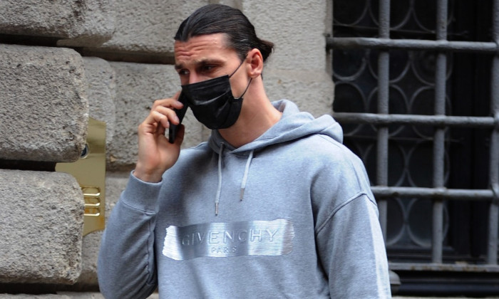 Milan, Zlatan Ibrahimovic has lunch in the center