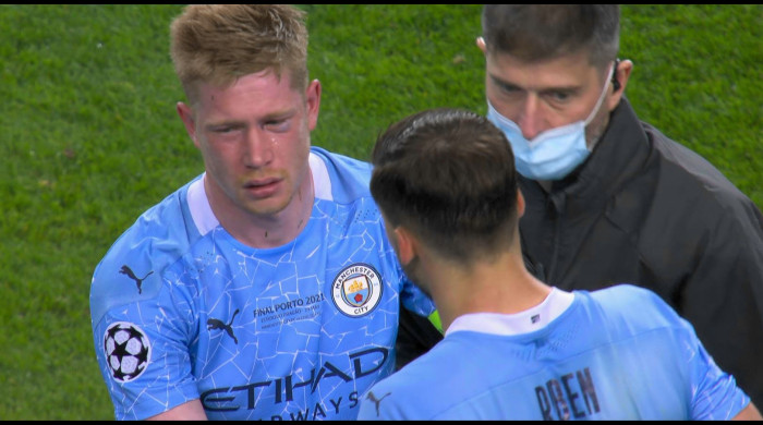 Kevin De Bruyne a ieșit accidentat din finala Champions League / Foto: Captură Digi Sport