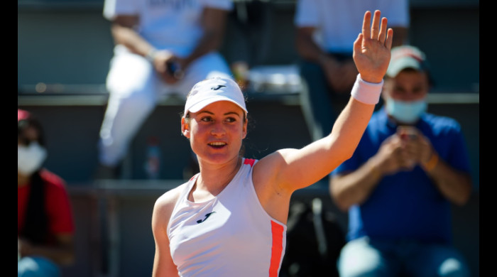 Tamara Zidansek, după victoria din meciul cu Andreescu / Foto: Profimedia 