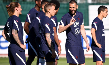 Entraînement de l'équipe de France de football au Centre National du Football ŕ Clairefontaine