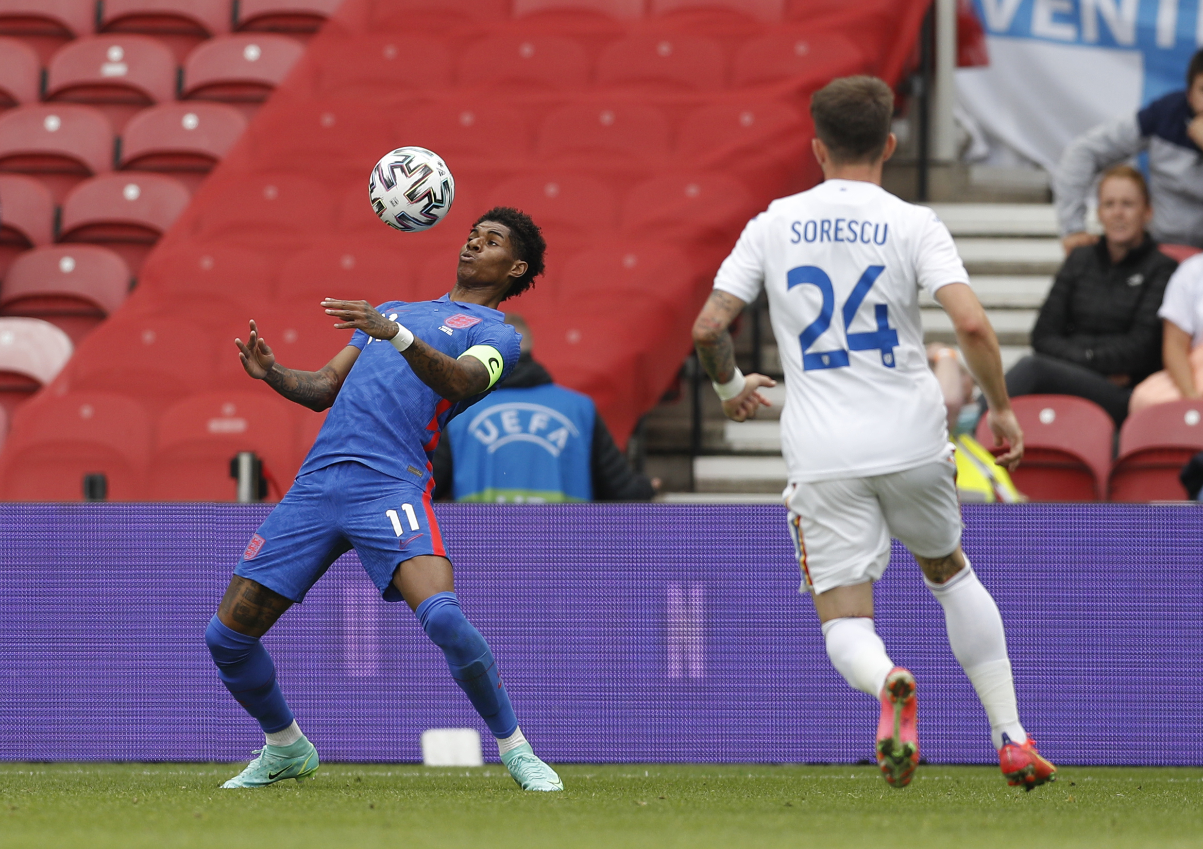 Anglia - România 1-0, ACUM. Debut ”negru” pentru Tiberiu Căpușă! Marcus Rashford deschide scorul din penalty