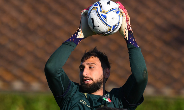 Gianluigi Donnarumma, în timpul unui antrenament la naționala Italiei / Foto: Getty Images