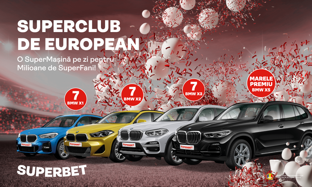 (P) Cu fiecare leu jucat poți fi SuperPremiat! O SuperMașină pe zi și multe alte premii în perioada Europeanului