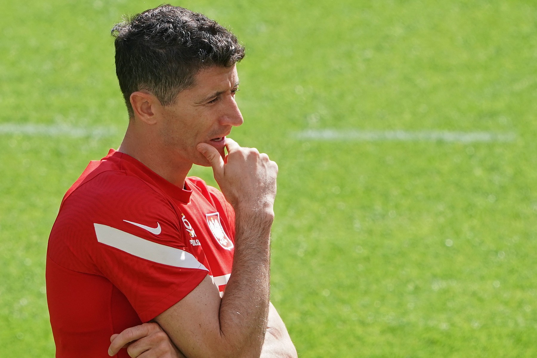 Momentul surprins de camerele TV! Ce a făcut Robert Lewandowski la antrenamentele Poloniei pentru EURO 2020