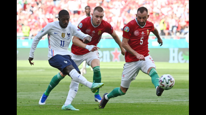 Ousmane Dembele s-a accidentat în timpul partidei cu Ungaria de la EURO 2020 / Foto: Profimedia