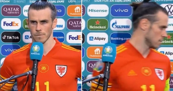 Gareth Bale a plecat nervos de la interviu după ce Țara Galilor a fost eliminată de Danemarca