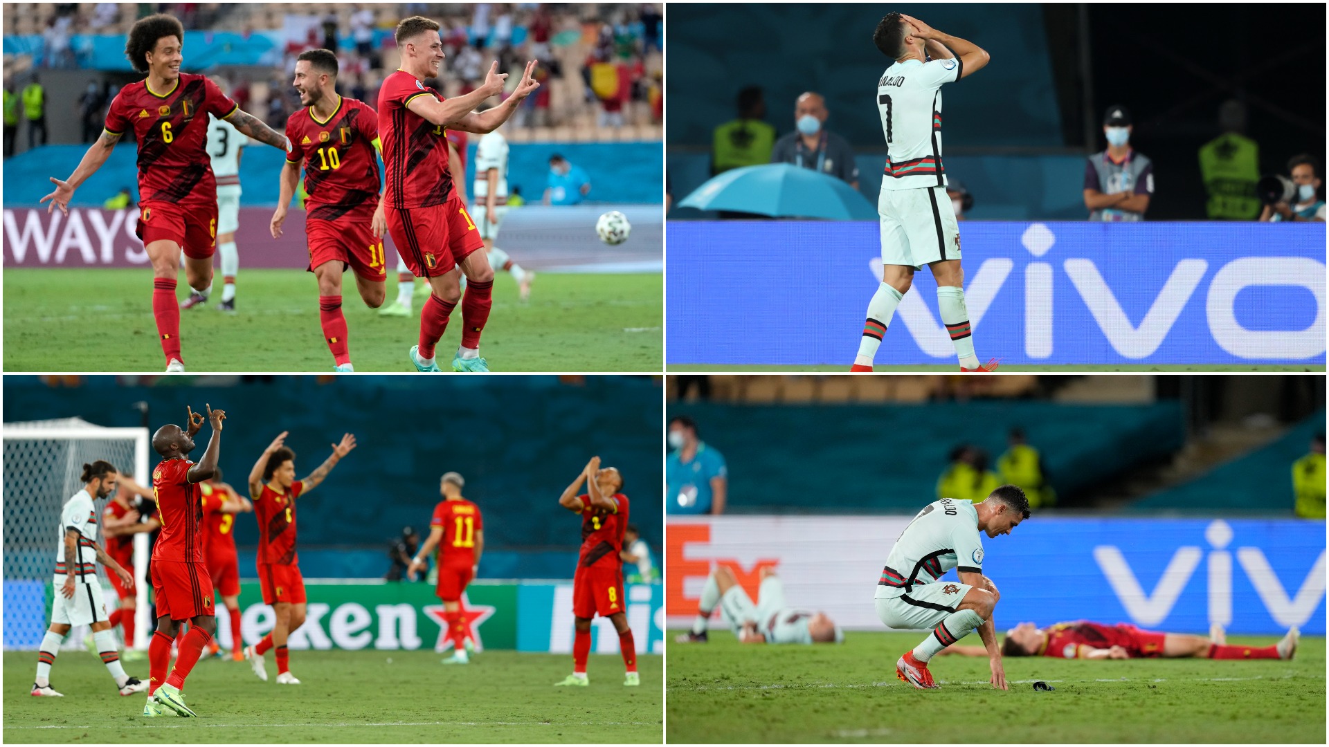 Belgia - Portugalia 1-0, în optimi la EURO 2020. Supergolul lui Thorgan Hazard a eliminat campioana în exercițiu