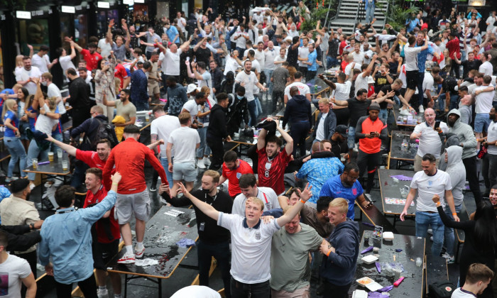 Fans watching England v Germany, Croydon, London, UK - 29 Jun 2021