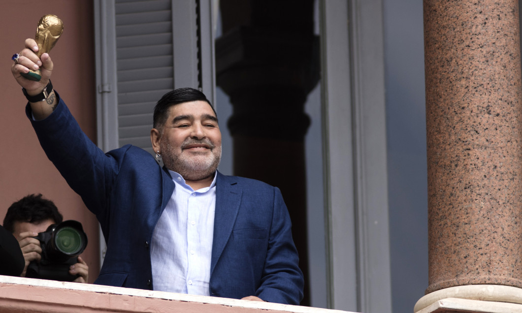 Diego Maradona Meets President Fernandez at Government House