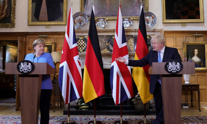 Prime Minister Boris Johnson meets with Chancellor Merkel
