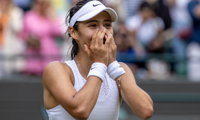 Emma Răducanu, după victoria cu Sorana Cîrstea de la Wimbledon / Foto: Getty Images