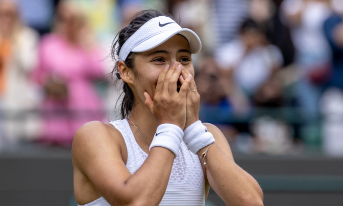 Emma Răducanu, după victoria cu Sorana Cîrstea de la Wimbledon / Foto: Getty Images