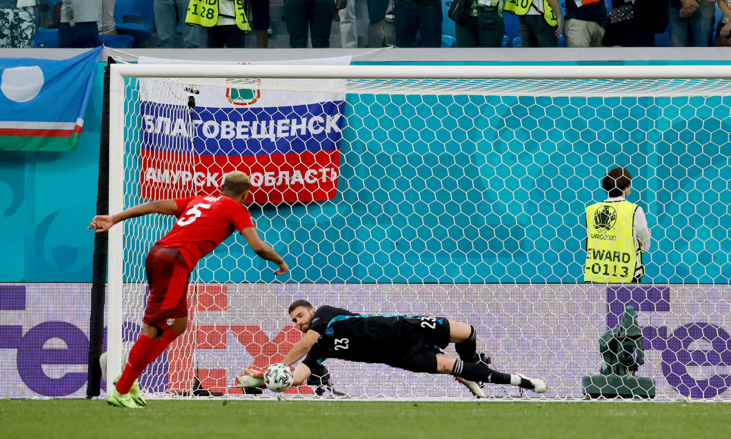 Unai Simon a apărat penalty-ul lui Manuel Akanji în meciul Elveția - Spania de la EURO 2020 / Foto: Getty Images