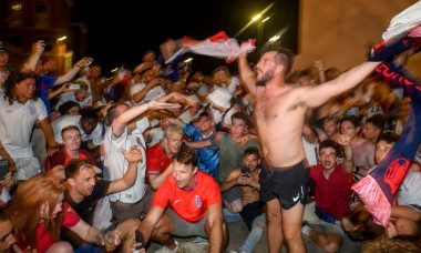 Football Fans In Rome Watch England Play Ukraine In UEFA Euro 2020 Match