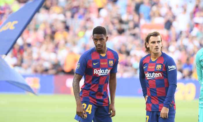 Barcelona, Spain. 04th Aug, 2019. FC Barcelona v Arsenal FC, of Joan Gamper Trophy. Camp Nou Stadium. Junior Firpo of FC Barcelona Credit: PRESSINPHOTO/Alamy Live News