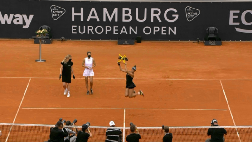 Gabriela Ruse, după victoria cu Andrea Petkovic / Foto: Captură Digi Sport