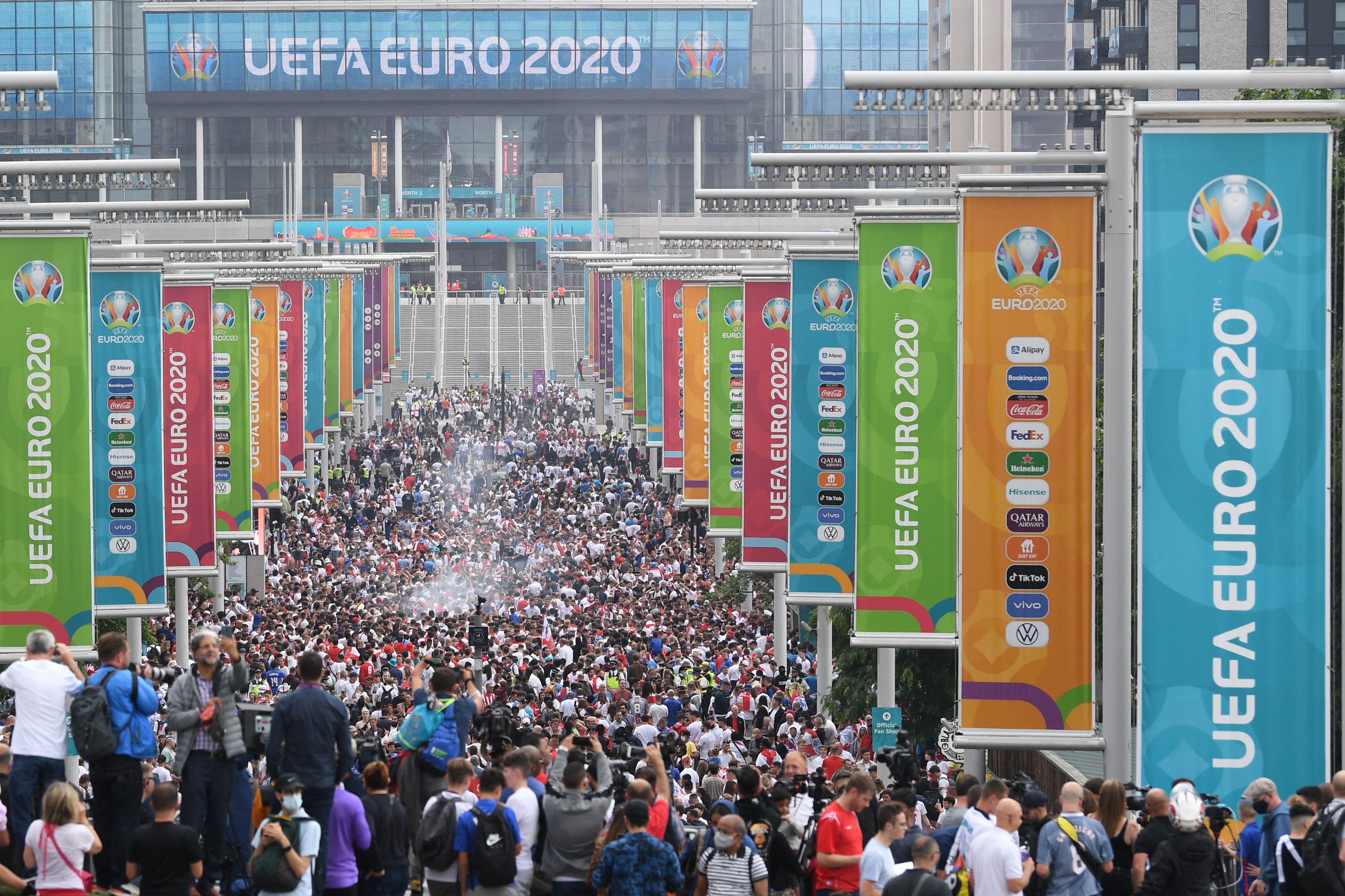 Sute de mii de musafiri nepoftiți anunțați pe Wembley, la finala EURO 2020 dintre Italia și Anglia