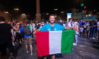 Italian fans celebrate victory of European Football Championships in Rome