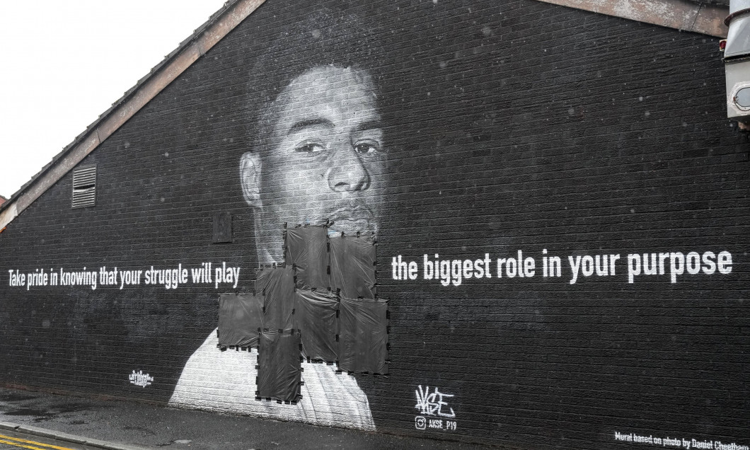 Muralul lui Marcus Rashford din Manchester / Foto: Profimedia