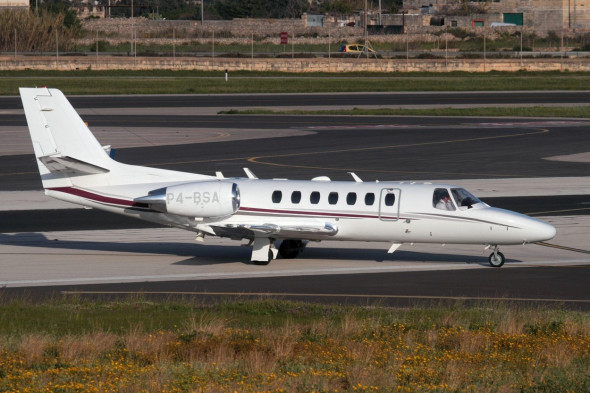 Cessna 560 Citation Encore+ private business jet on arrival in Malta