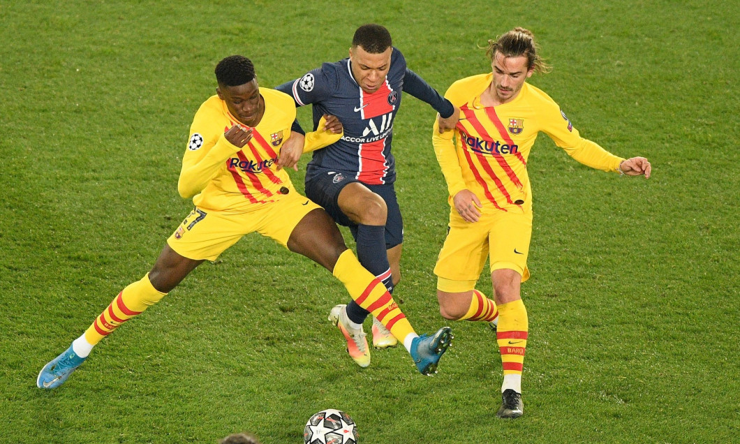 UEFA Champions League match between Paris Saint-Germain (PSG) and FC Barcelona