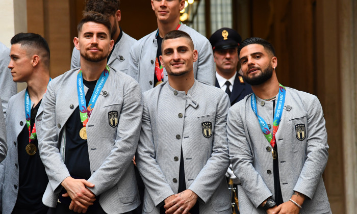 Italian Prime Minister Mario Draghi Meets National Men's Football Team