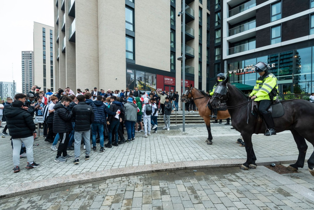 Fans arrive for Euro 2020 England v Scotland match at Wembley Stadium, LONDON, UK - 18 Jun 2021