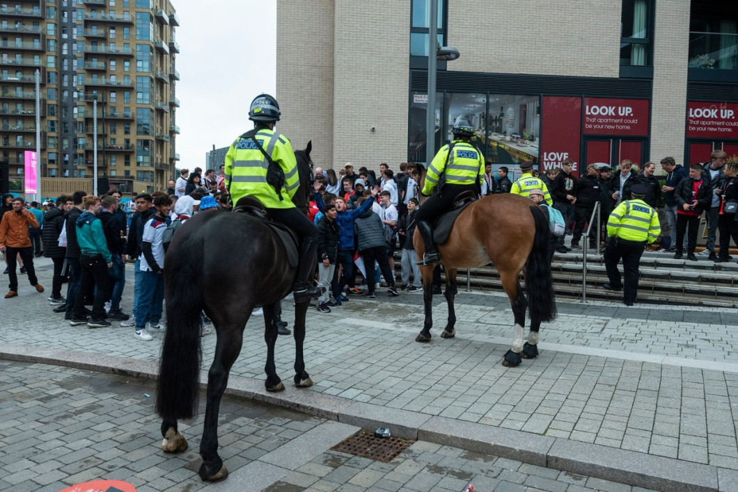 Fans arrive for Euro 2020 England v Scotland match at Wembley Stadium, LONDON, UK - 18 Jun 2021