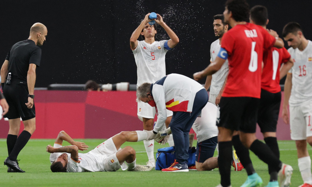 Dani Ceballos, accidentat în meciul Egipt - Spania de la Jocurile Olimpice / Foto: Profimedia