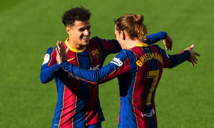 Philippe Coutinho și Antoine Griezmann, fotbaliștii Barcelonei / Foto: Getty Images