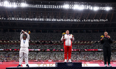 Podiumul olimpic după proba de aruncarea greutății / Foto: Getty Images