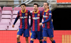 Pedri, Lionel Messi și Antoine Griezmann, într-un meci Barcelona - Celta Vigo / Foto: Getty Images