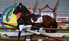 Tokyo, Japan. 06th Aug, 2021. Modern Pentathlon: Olympics, Individual, Women, Jumping at Tokyo Stadium. Annika Schleu from Germany falls after her horse refused to jump. Credit: Marijan Murat/dpa/Alamy Live News
