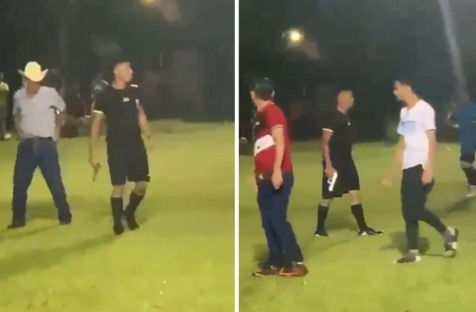 Scene neverosimile la un meci de fotbal. Un arbitru a scos pistolul în fața jucătorilor și fanilor