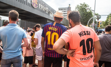 Fans on Messi's farewell in Barcelona, Spain - 08 Aug 2021