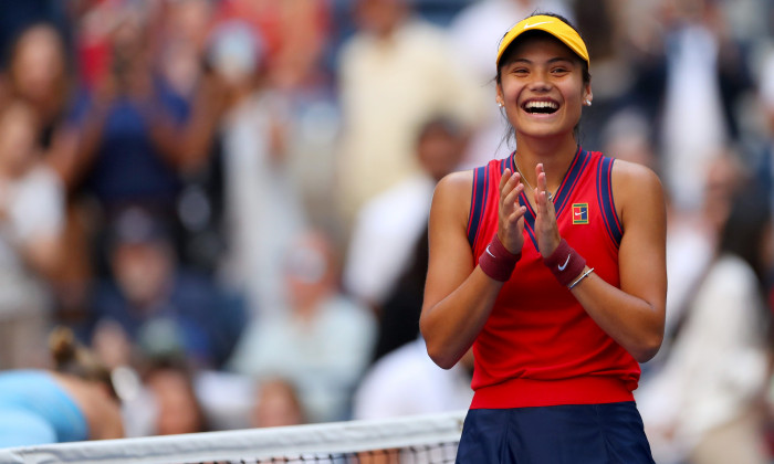 Emma Răducanu, după victoria cu Shelby Rogers, de la US Open / Foto: Profimedia