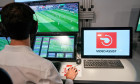 Cologne, Germany, July 20, 2017 DFL press conference presentation of the new football video assistant showing the broadcasting room with Bundesliga referee Sascha STEGEMANN and the operator next to him Football 1. Bundesliga, Cologne Broadcasting Center i