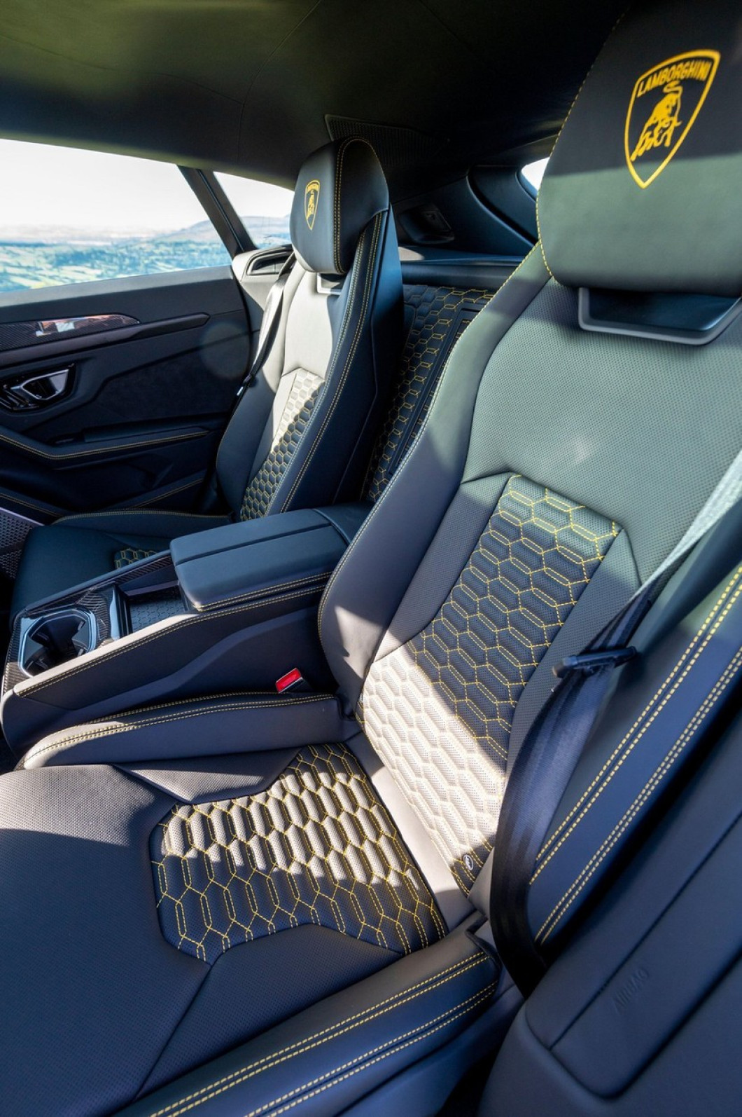 Interior of a Lamborghini Urus SUV photographed in the evening sunshine at Llangynidr, Powys, Wales, UK.
Spec:
4 litre twin turbo V8 engine
0-62 mph 3
