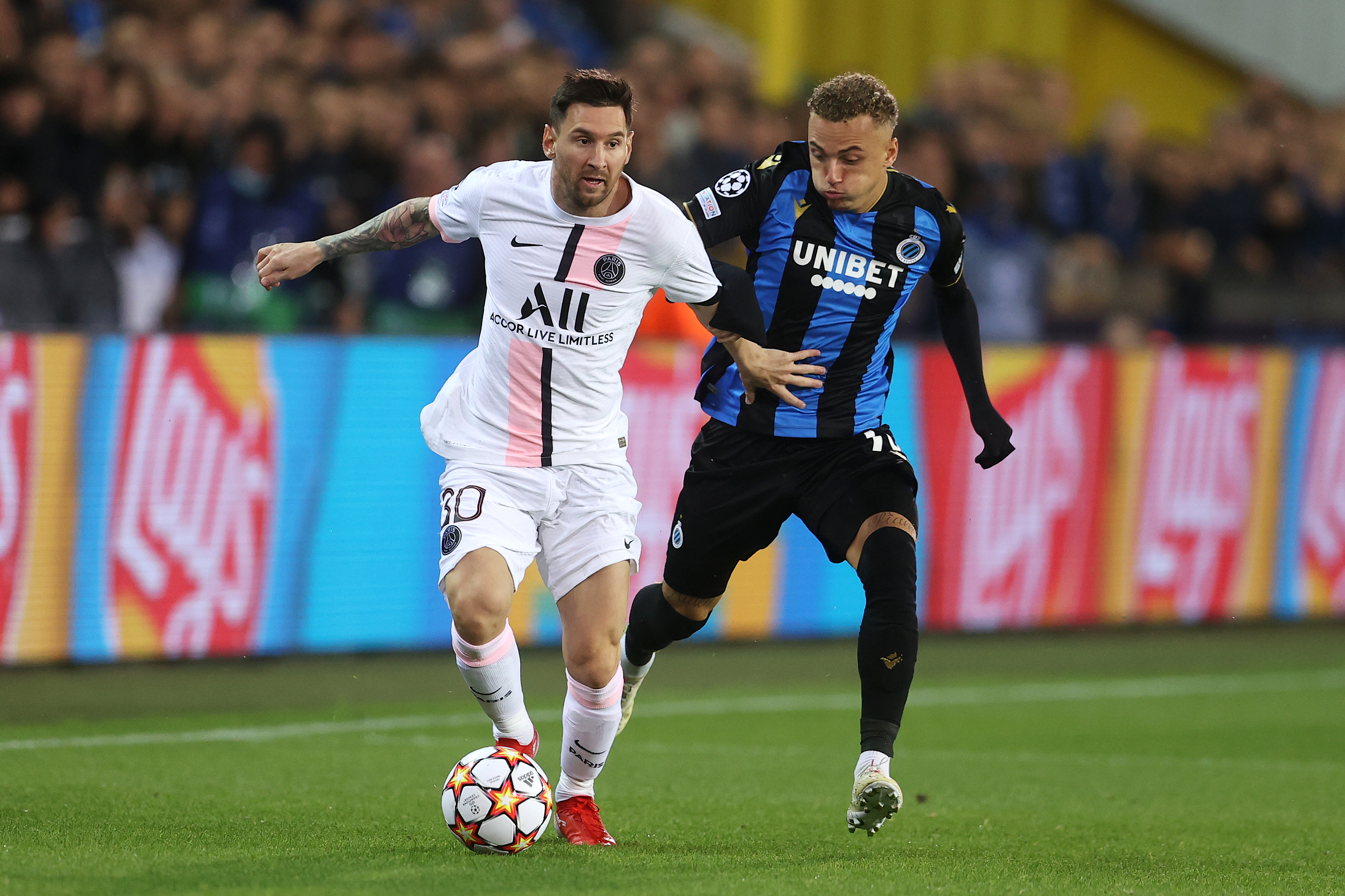 Club Brugge - PSG 1-1. Messi a debutat pentru parizieni în UCL cu o bară și un meci bun, dar cu un rezultat frustrant