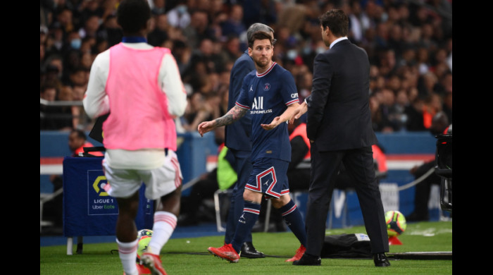 Leo Messi, schimbat în meciul PSG - Lyon / Foto Profimedia