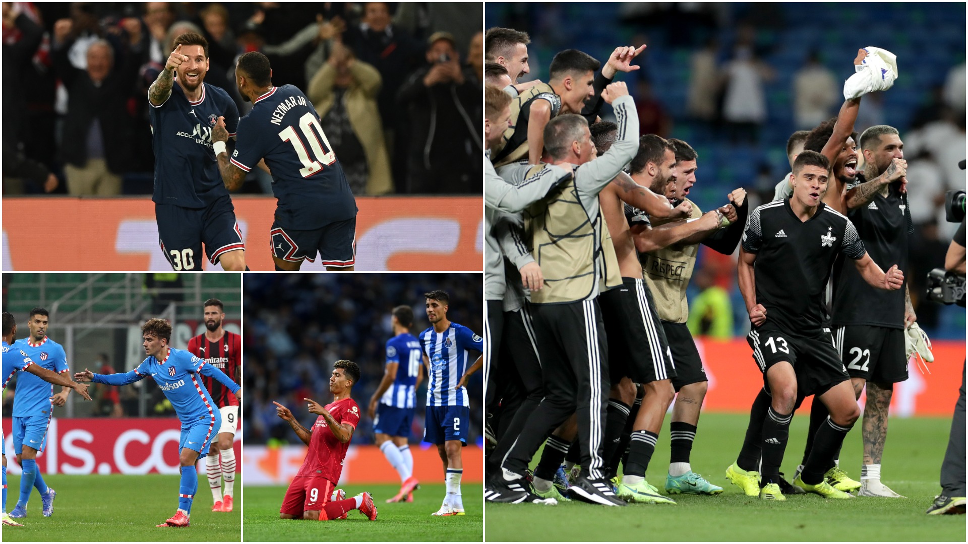 UCL, etapa 2 | PSG - City 2-0, Real - Sheriff 1-2, Milan - Atletico 1-2, Porto - Liverpool 1-5. Surpriză uriașă pe Bernabeu