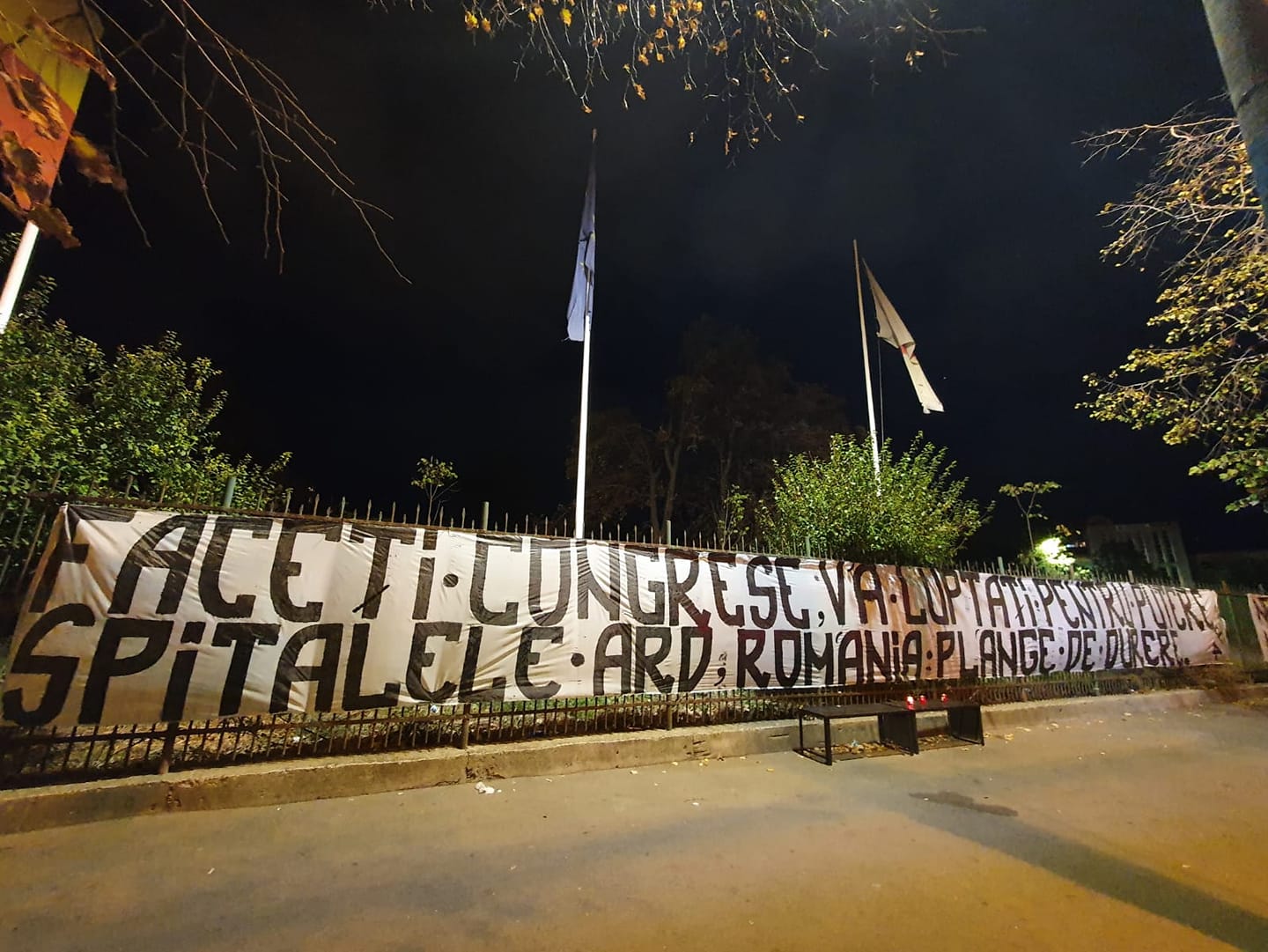Suporterii Farului, la protest după incendiul în care au murit șapte persoane: "Spitalele ard, România plânge de durere"
