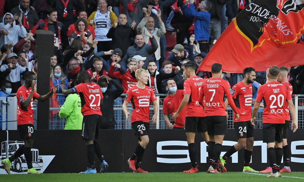 Fotbaliștii lui Rennes, în meciul cu PSG / Foto: Profimedia