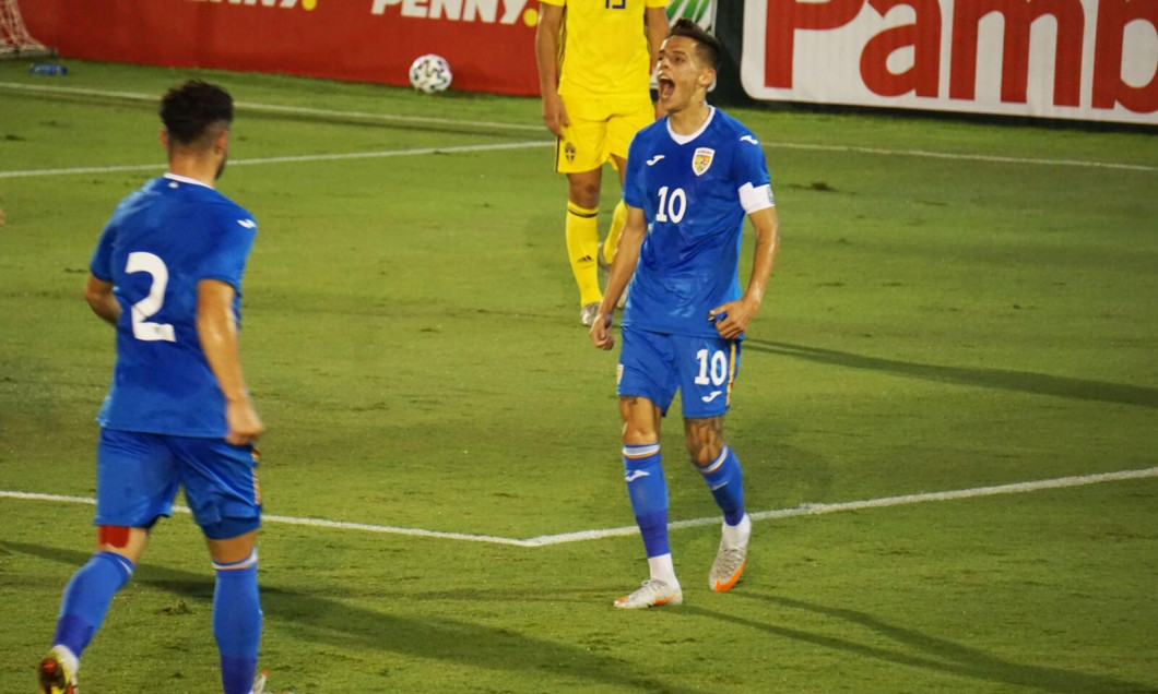 Cîmpanu, marcator al unui gol superb în partida România U21 - Suedia U20