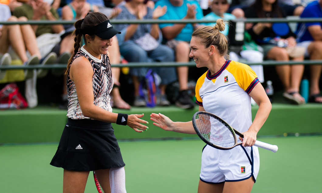 Simona Halep și Gabriela Ruse, la Indian Wells / Foto: Profimedia