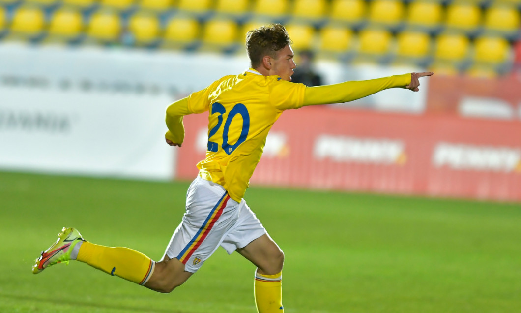 Eduard Rădăslăvescu, după golul marcat în România U20 - Cehia U20 / Foto: Sport Pictures