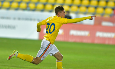 Eduard Rădăslăvescu, după golul marcat în România U20 - Cehia U20 / Foto: Sport Pictures