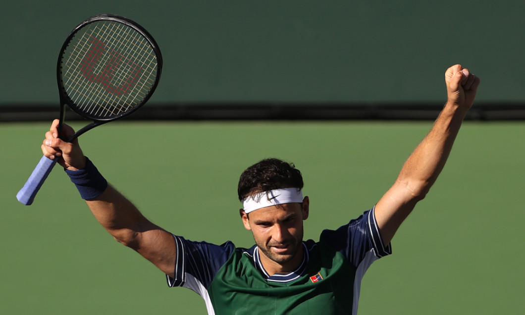 Grigor Dimitrov, după victoria cu Daniil Medvedev de la Indian Wells / Foto: Getty Images